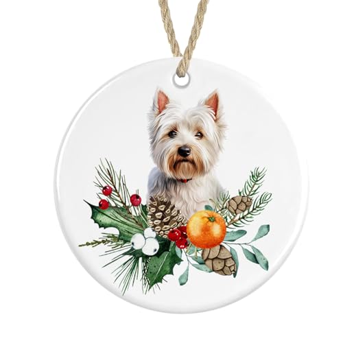 Westie Ceramic Ornament, Christmas Tree Bauble Decoration (No text)