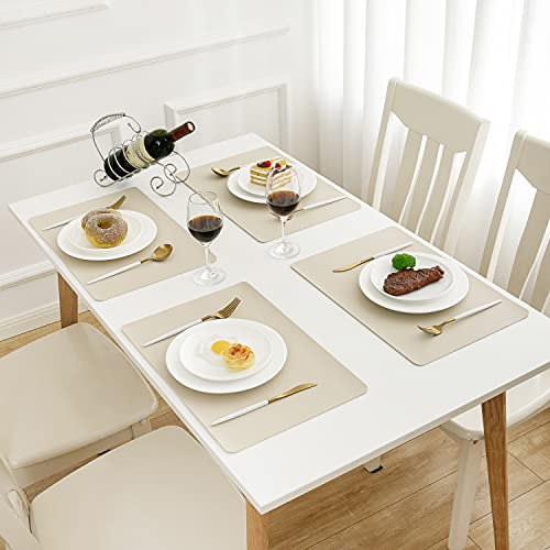 Dolopl Fall Placemats Cream Placemat Leather Table Mats Set Of 6 Heat Resistant Easy To Clean Wipeable Waterproof Washable Outdoor Placemats For Kitchen Dining Patio Table #TOP5