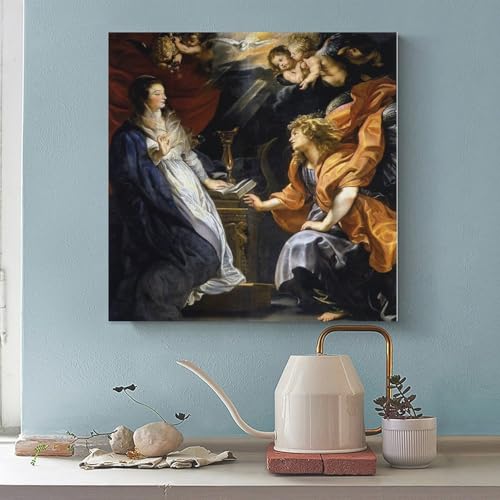 Impression sur toile Annunciation Rubens tableau déco bureau 40x40