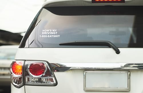 WSQ “How’s My Driving?” Vinyl Decal Stickers — 7x3.25 Inches — Funny JDM Euro Car/Truck/SUV Bumper & Rear Window Decals, Waterproof UV-Resistant Outdoor Vinyl, Easy Transfer, Removable - Thumbnail 6
