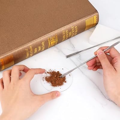 2PCS Stainless Steel Lab Laboratory Mini Double-Ended Spatula Micro Square/Round End Spatula, 6.2