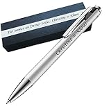  Pelikan - Kugelschreiber Silber mit Gravur als Geschenk & Wunschsymbol Geschenkverpackung mit Gravur Snap Metallic Silber PS44Box2
