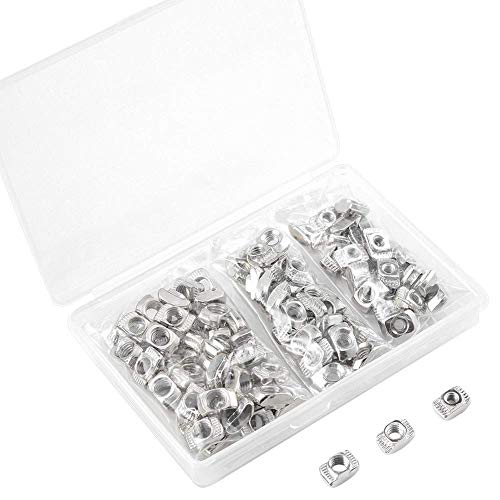 100 pcs série 20 écrous à rainure en T, assortis kit T écrou de fixation tête de marteau extrusion M3 M4 M5 pour profilé en aluminium