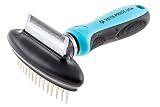 Vets Pride USA 2-in-1 Deshedding Comb & Undercoat Rake - Flexible Neck Bends Up to 30° - Grooming To