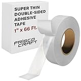 Frisco Craft Super Thin Double Sided Adhesive Tape – Heavy-Duty Transparent Mounting Tape, Heat-Resistant, Acid-Free, No Residue – Ideal for Crafts, Repairs, LED Strips, Posters, Fabric, DIY Projects