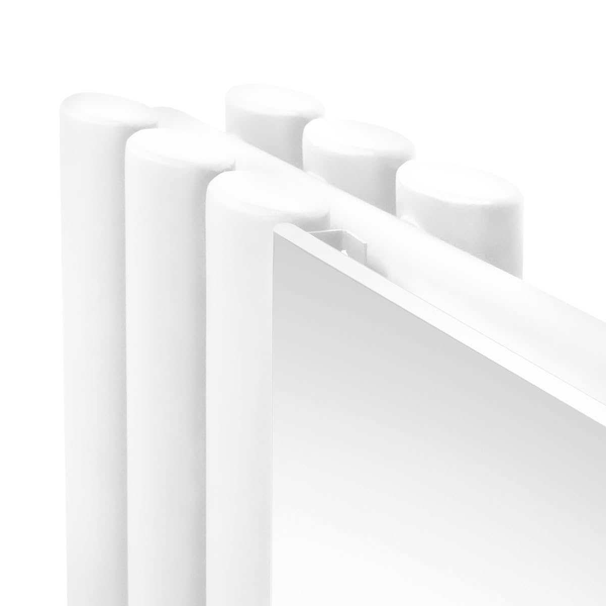 Radiador de Columna Ovalada con Espejo| 1800 mm x 380 mm | Blanco | Acero Premium | Cepillo de Limpieza y Kit de Fijación GRATIS | Calefactor, Estufa, calefacción Central Radiador de Pared
