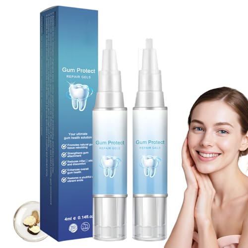 2PCS Gum Repair Gel,Teeth Repair&Gum Shield Therapy Gel,Protect&Treat Gum Care,Oral Care,Deeply Cleaning Gums,Teeth Repair Ge-l for Revitalizes Gums and Whitens Teet-h,Mint Flavor