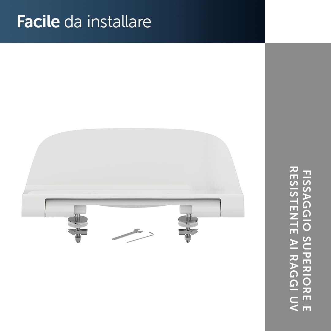 Ideal Standard i.life A sedile per WC, sottile, angolare – Bianco (Alpin)