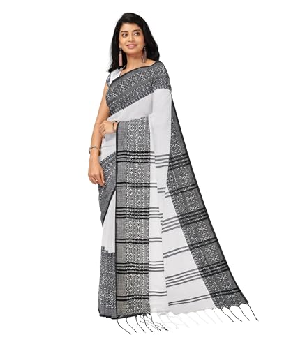 Image of eC ESHA'S COLLECTION Women's Cotton Blend Begumpuri Handloom Saree With Unstitched Running Blouse Piece