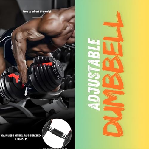 Image of Adjustable Dumbbell 2.5KG UP TO 24KG - Quick Select |15-Point Safety Locking System | Single Dumbbells | Space-Saving | Ideal for Home Workouts & Personal Fitness Training (24.5, Kilograms)