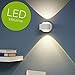 Produktbild Up-and Downlight LED-Wandleuchte Ono 2 aus edlem Aluminium und klarem Kunststoff | inkl. Leuchtmittel | Moderne Wandlampe für Wohnzimmer, Schlafzimmer, Flur, Kinderzimmer, Büro | 230V | 5W | IP20