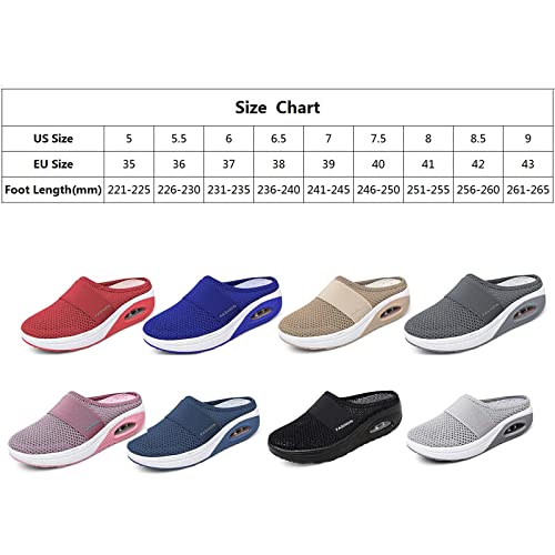 Tênis feminino para caminhada com almofada de ar, tênis ortopédico para caminhada para diabéticos, t