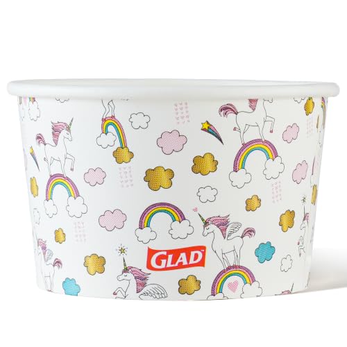 Image of Glad for Kids Unicorn Disposable Paper Snack Bowls, 6 Oz, 26 Count