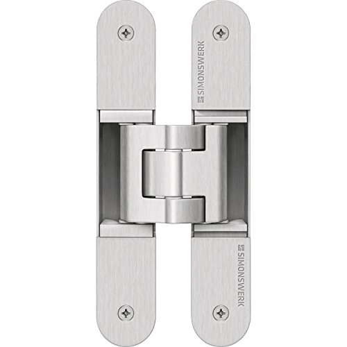 Simonswerk Tectus TE 340 3D Door Hinges 1 Pack - Stainless Steel Indoor Hinges for Unrebated Residential Doors - Concealed, Fire Resistant Adjustable Hinge System