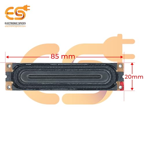 Image of Electronic Spices 6Ω (ohm) 10W Rectangle Shape LED TV Bass Internal Speaker Part (85mm x 20mm)