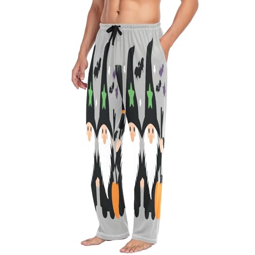 Qilmy Halloween Cute Gnome Men's Cotton Pajama Pants, Lightweight Lounge Sleepwear with Drawstring and Pocket4