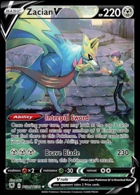 Amazon.com: Pokemon - Zacian V - TG21/TG30 - Astral Radiance