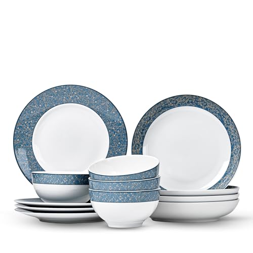 Minh Long 12-Piece Porcelain Dinnerware Set for 4