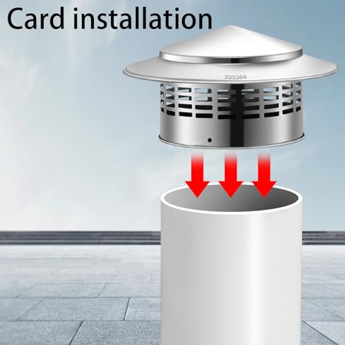 Sombrerete de chimenea de acero inoxidable de 20 cm resistente a la intemperie 7