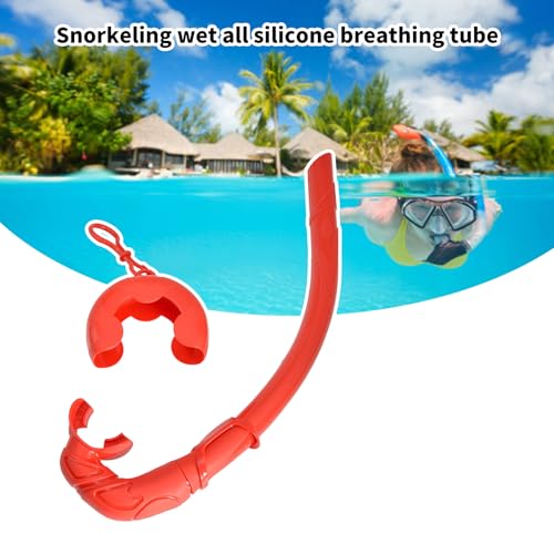 XUZHID Silicones Snorkel?Silicones Snorkels Tube Unisex Rolls Up Snorkels Wet Breathing Tube Swim Equipment for Underwater Exploration