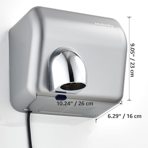 Miniatura 6 de Modundry Secamanos Electrico 5-7 Segundos Para Secar, Secador De Manos Automático Para Baño, Comercial Y Hogar, 2300w Plata