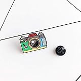 Broschenart: Broschen TZZD Cartoon Pins Kamera Broschen for Frauen 3 Farben-Regenbogen-Digitalkamera Emaille Pin Bier Rekord Mantel Cap Fotografie Kinder-Abzeichen (Größe : 1)