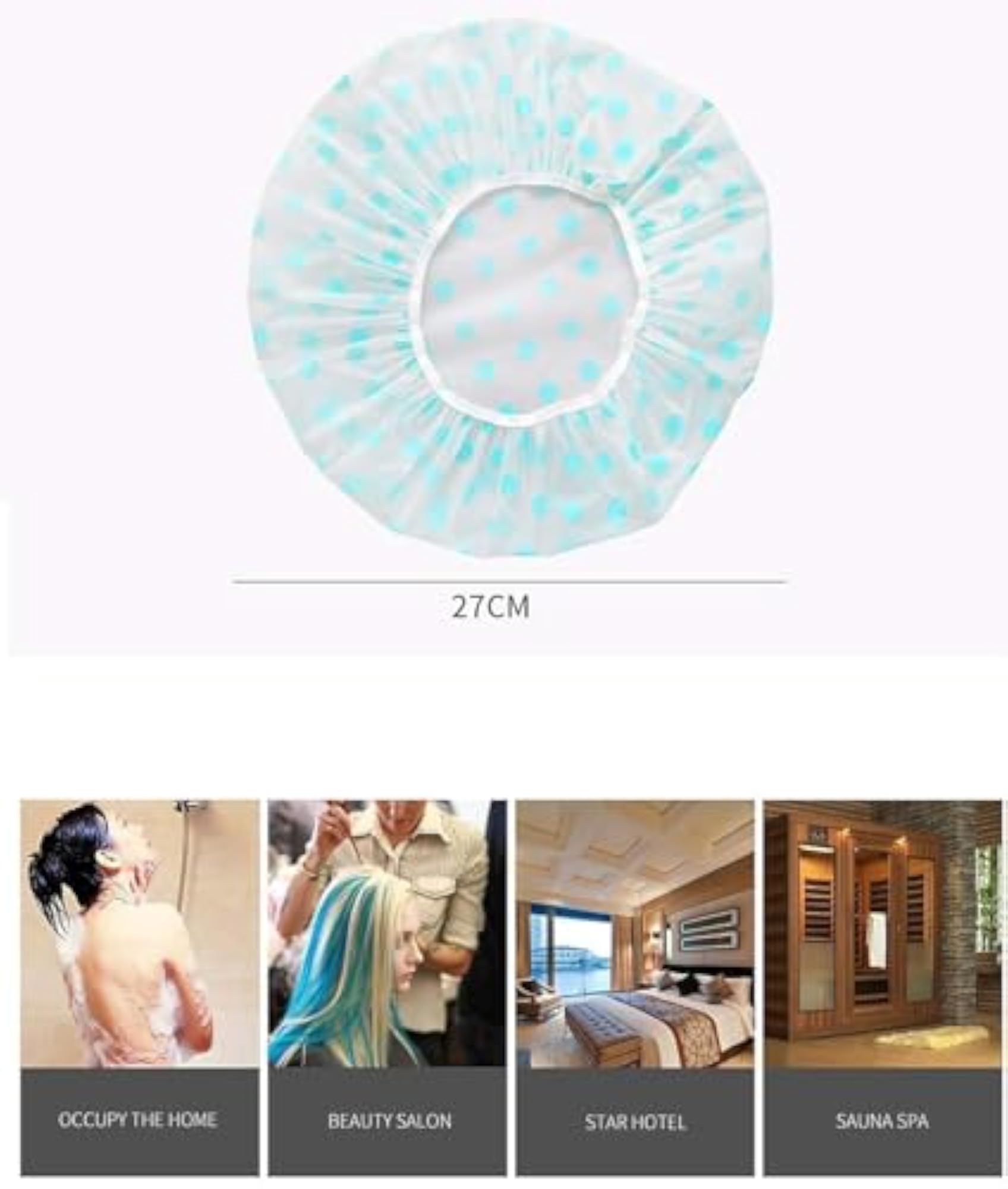 Pack of 6 Reusable Shower Caps for Women