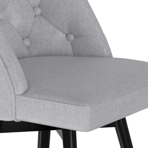 Set de 2 Butacos Modernos Giratorios de Barra - Sillas de 26'' con Respaldo - Tapizado en Lino Gris Claro, Asiento Cómodo, Reposapiés de Hierro Resistente - Ideal para Isla de Cocina y Bar Hogareño miniatura 4