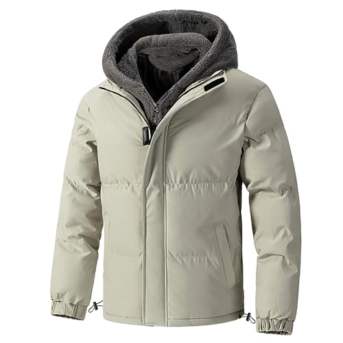 Chaqueta acolchada genérica, para hombre, abrigo de invierno, resistente al viento, impermeable, transpirable, al aire libre, con cremallera, abrigo, cómodo chaqueta forrada para clima frío, viaje