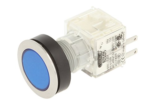 Image of Schlegel 23.000.427 Push Button Silver-Coloured, Blue Button Cap, Illuminated Push Contact Transmitter, 1 Opener, 24 V LED