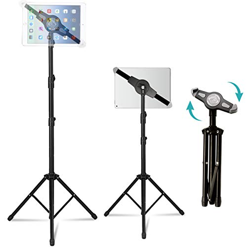 Foldable Floor Tablet Tripod Stand Mount, ANKO iPad and Tablet Floor Height Adjustable 360 Rotating Stand for iPad Mini, iPad Air, iPad 1,2,3,4, Samsung Galaxy and All 7