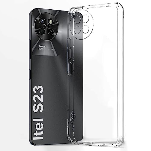 Image of Fashionury Crystal Clear Case for ITEL S23 | Yellowing Resistance | Transparent TPU Silicone | Raised Camera Lips | Slim Transparent Cover