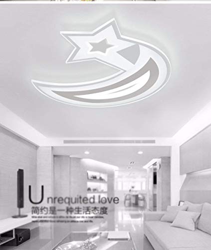 Luminaire de plafond moderne pour chambre d'enfant et fille garçon avec décor étoiles lune LED