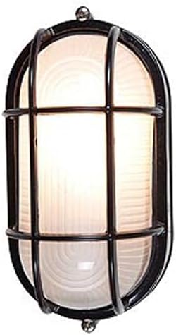 Nauticus - Wet Location Bulkhead - Black Finish - Frosted Glass Shade
