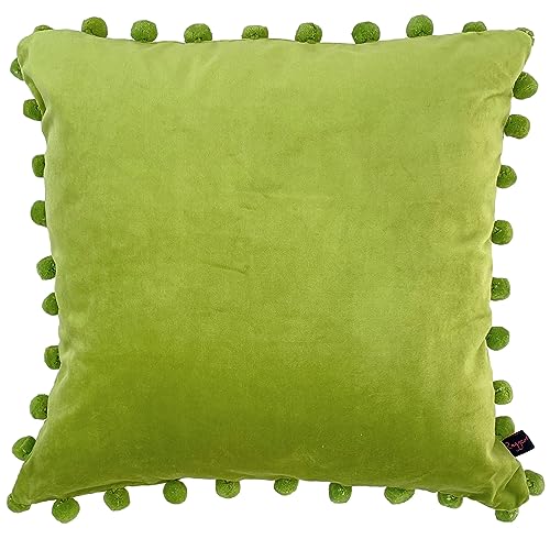 Ragged Rose 50cm x 50cm Cushion Covers - Pompom Cushion Covers with Zip Fastening - Velvet Cushion Cover for Living Room & Bedroom