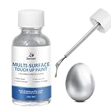 SENVEN Liquid Silver Leaf Paint High Gloss Multi Surface Rich Silver Paint for Metal, Wood, Plastic, Canvas, Appliance, Furniture Scratch Repair & Art Handcrafts 30ml/1.5oz Fast Drying Acrylic Metallic Finish