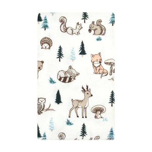 Image of Hudson Baby Unisex Baby Cotton Poly Flannel Burp Cloths, Boy Woodland Pals 10-Pack, One Size