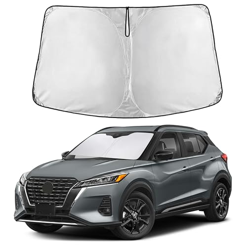 Image of EcoNour Windshield Sunshade Compatible for Nissan Kicks 2018-2022 2023 2024, Sun Visor for Front Windshield & Window Sun Shade Cover, UV Heat Blocker & Protector, Car Accessories