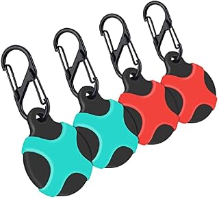 AirTag Keyring Case 4 Pack, woednx Silicone Airtag Case Tracker Holder for Apple Airtags, Air Tag Holder Waterproof Anti-Scratch Airtag Accessories for Kids Keys Luggage Wallet Dog Collar(red+blue)