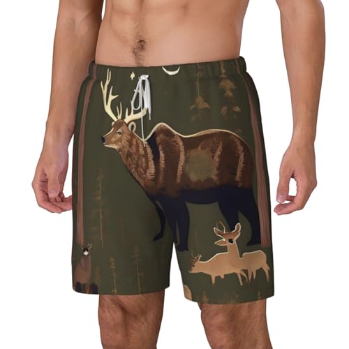 Short de bain homme Lodge Bear séchage rapide et doublure compression confortable - 2