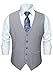 HISDERN Grey Mens Vest Formal Business Suit Vest Dress Solid Color Light Grey Wedding Waistcoat Slim Fit for Suit Tuxedo with Pockets Party Classic