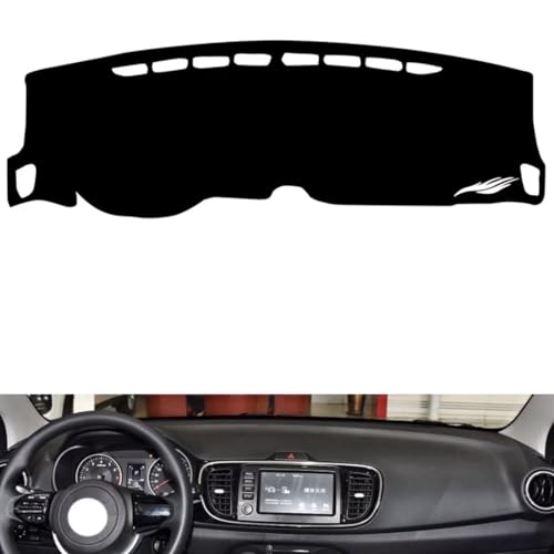 leather dash board cover mat Compatible with KIA pegas ，dashboard cover(Black)