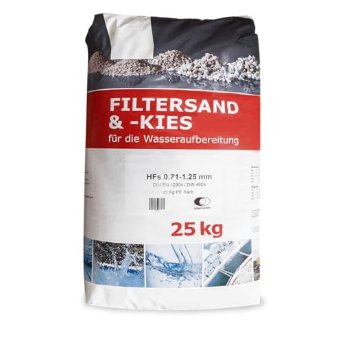 Filtersand Quarzsand Sand Kies Kiesel Pool Filter Sandfilter Poolsand Für Sandfilteranlage Poolfilteranlage 0,71-1,25mm 25kg Sack / 1 Karton Wolff & Müller