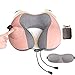HYM Cuscino da Collo A U, Cuscino Gonfiabile Automatico, Cuscino da Viaggio Campeggio, per Auto Aereo da Viaggio, Supporto per Collo, Sedia da Ufficio, Escursionismo da Campeggio in Viaggio,A-Pink
