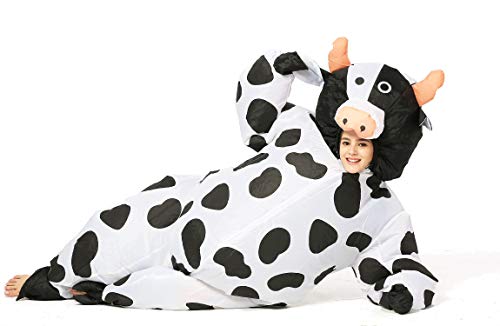 GOPRIME Inflatable Cow Costume for Adult (Cow Adult Black and White)