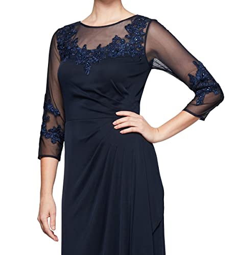 Image of Alex Evenings Womens Plus Size Long Sleeve Sweetheart Neckline Dress