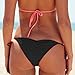 CROSS1946 Sexy Brazilian Ruched Semi Thong Bikini Bottom Women Tie Side By UPS M;Black