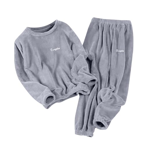 Pijama de traje cálido para mujer, de terciopelo coral, para invierno, 2024, terciopelo grueso, talla grande, casual, para el hogar, pantuflas para niñas mayores, gris, 5XL