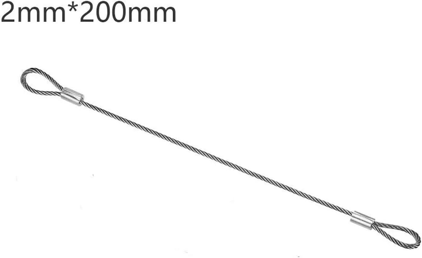 Gate Latch Cable Pull 20PCS Stainless Steel Safety Security Cable Wire 20cmx2mm for Metal & Wooden Fences