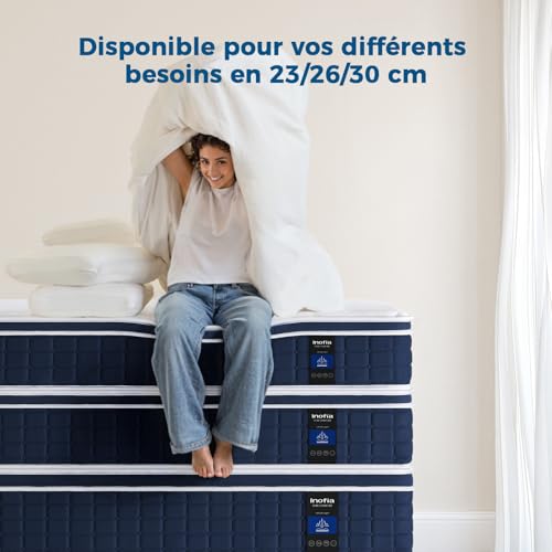 Matelas Hybride 160x200 H3 26cm 7 Zones Inofia